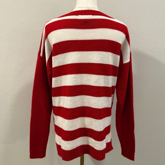 Reindeer Ugly Christmas Sweater Holiday Sequin Jingle Bells Large Holiday Party - Picture 2 of 8